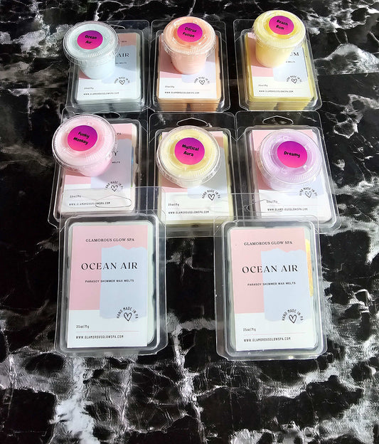 6 Cube Clamshell Shimmer Wax Melts (Choose Scent)