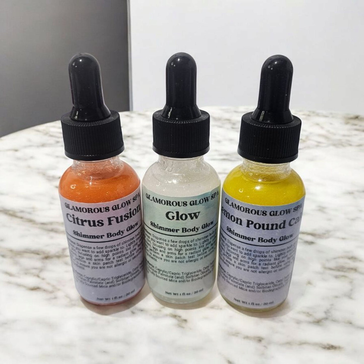 Shimmer Body Glow Oils - 1oz Luxurious & Glowing with Ultra-Fine Shimmering Pigments