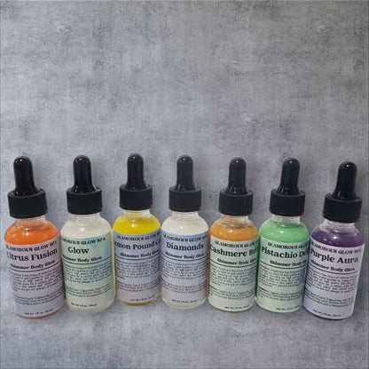 Shimmer Body Glow Oils - 1oz Luxurious & Glowing with Ultra-Fine Shimmering Pigments